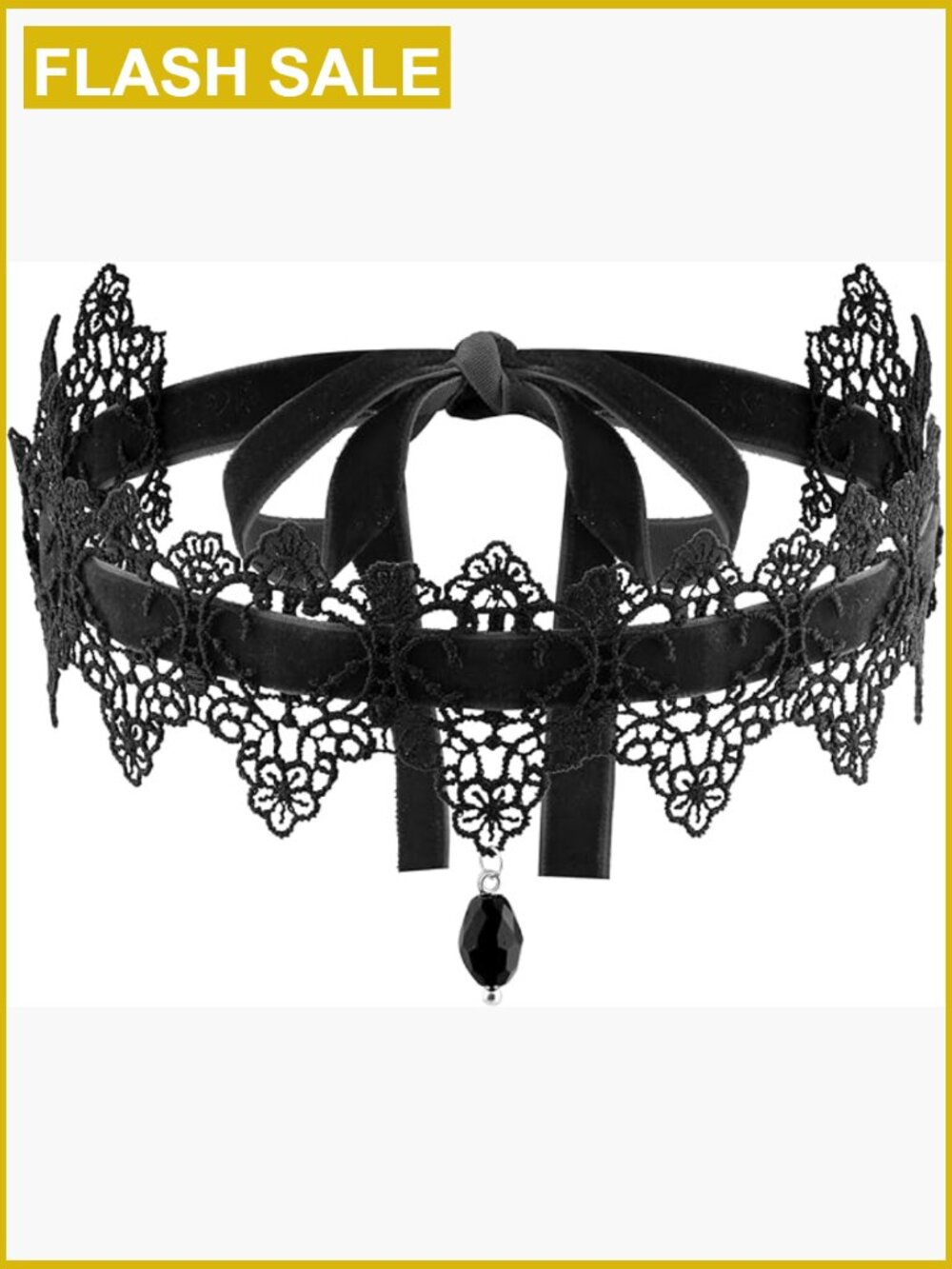 Gothic Victorian Lace Velvet Choker Necklace Adjustable